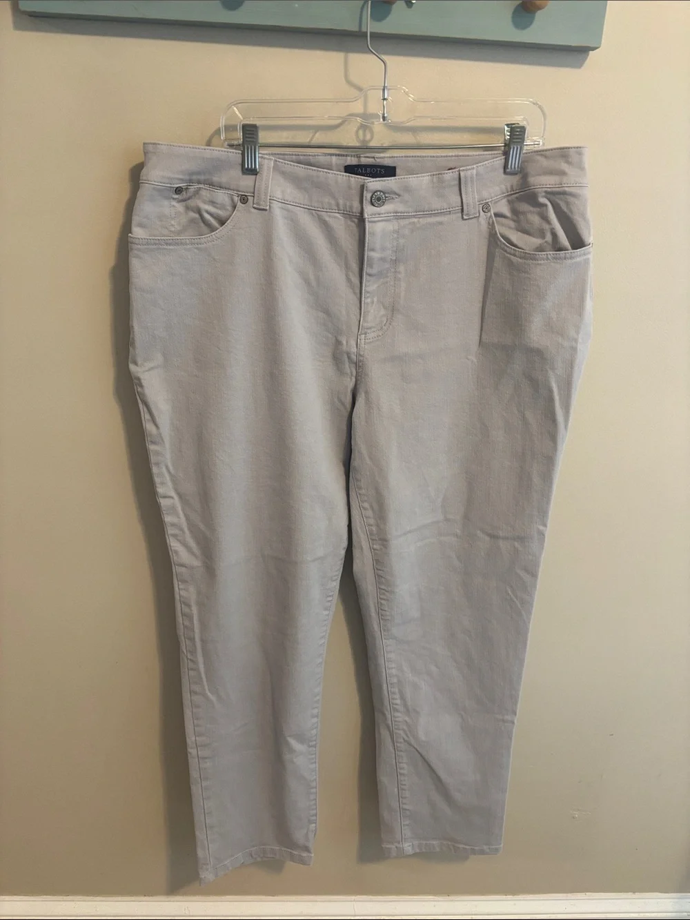 Talbots Boyfriend Jeans Womens Plus Size 16W Gray Denim Ankle Flawless Stretch